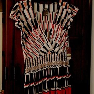 Taylor Dresses; Black White Coral Pattern, Smocked waist, flutter sleeves, Mint